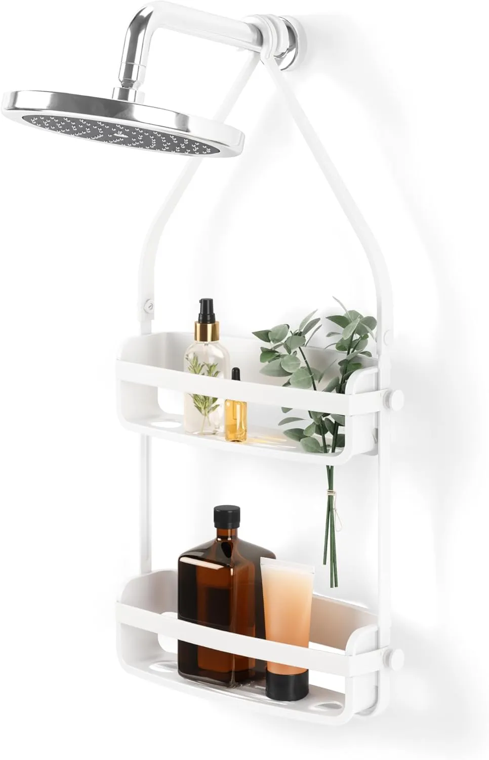 Umbra Flex Hanging Shower Caddy, Bathtub Shelf and Bathroom Organizer, White