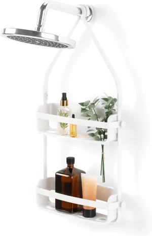 Umbra Flex Hanging Shower Caddy, Bathtub Shelf and Bathroom Organizer, White