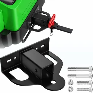 Upgraded Zero Turn Lawn Mower Hitch with 2" Receiver, 6mm Thicker Heavy Duty Steel Bolt On Trailer Hitch Receivers, Compatible with Many Models Lawn Mower, Tractor, Trailer, Golf Cart, ATV Etc.