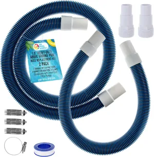 U.S. Pool Supply 1.5" Heavy-Duty Above Ground Pool Hose Replacement Kit - 3 Foot and 6 Foot Hoses, 2 Connection Adapters, 4 Clamps - Compatible with Intex Pool Filter Pumps
