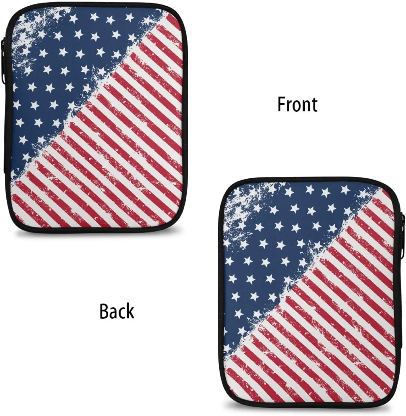 Vanideaoty 4th of July Crochet Hook Case Flag Knitting Needle Storage Easy to Carry Crochet Storage Organizer for Airports and Parks, Portable and Washable