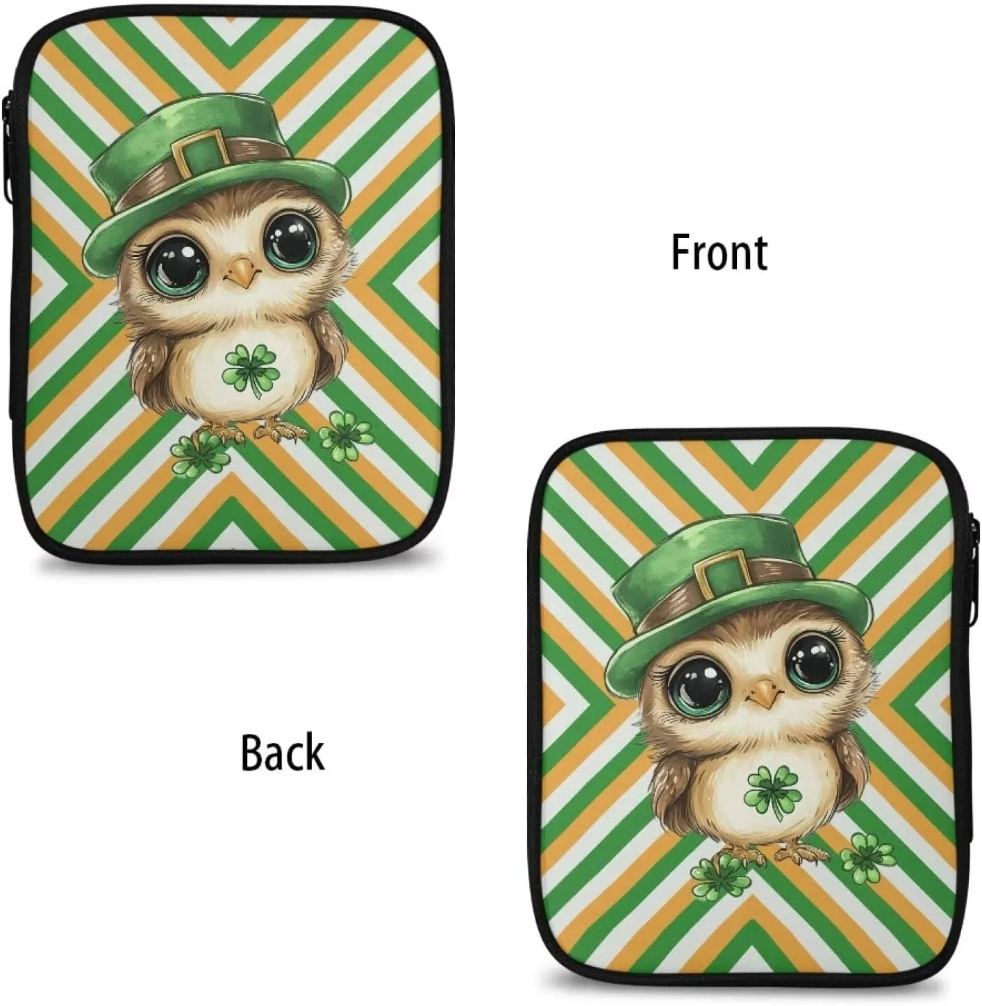 Vanideaoty Cute Owl Crochet Hook Case Stripes Crochet Storage Organizer with Web Pockets Lightweight Knitting Needle Case for Airports and Parks Vacation