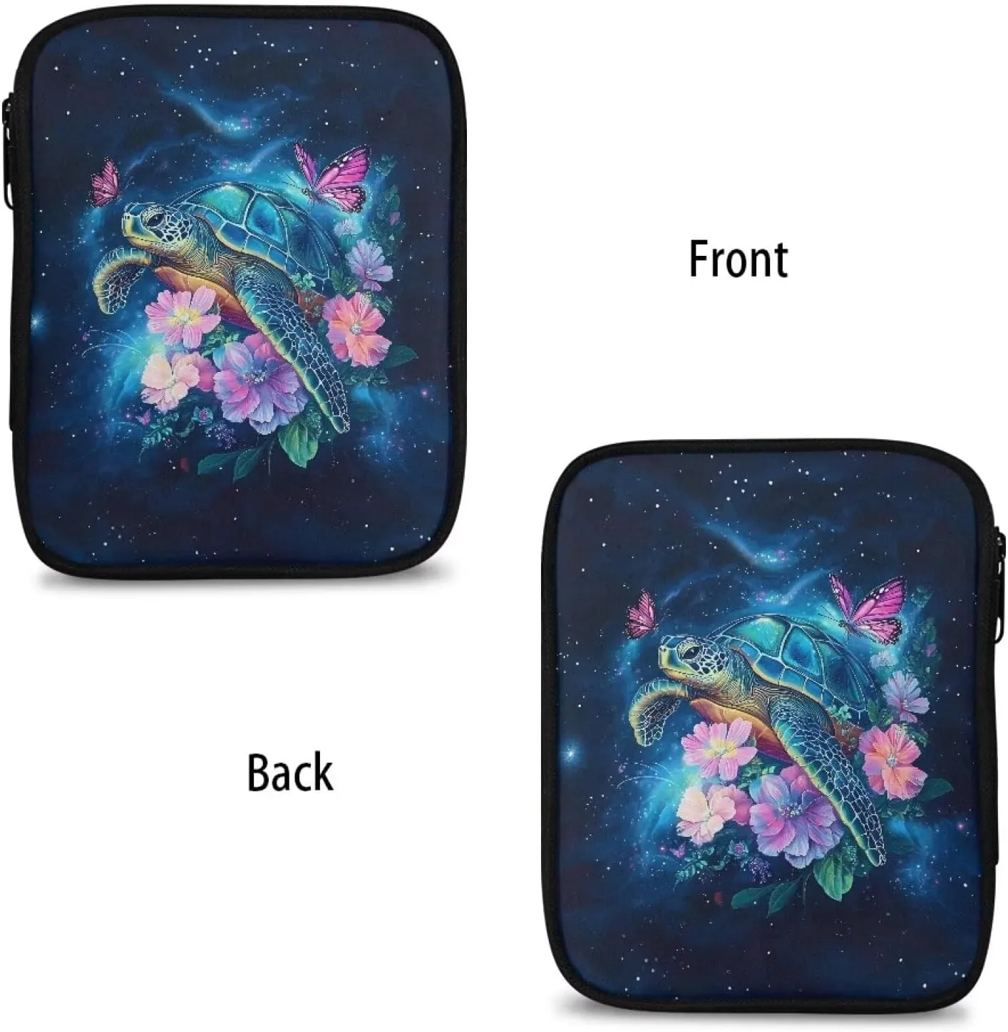 Vanideaoty Turtle Crochet Hook Case with Web Pockets Butterfly Knitting Needle Case Portable Crochet Storage Organizer Empty for Airports and Parks Washable East to Carry