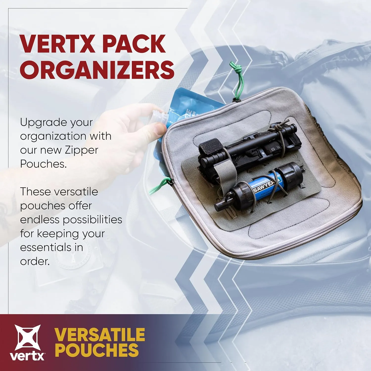 Vertx Pack Zip Pouch Organizer Insert Attachment for Backpack, Bag, Travel, Organization Pouches