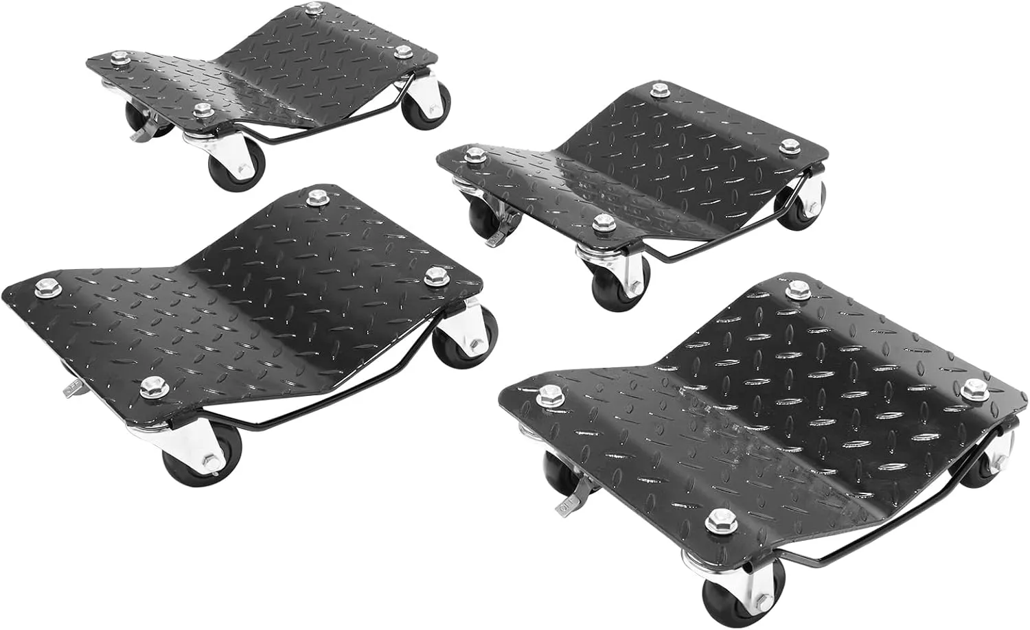 VEVOR Car Wheel Dolly, 6000 lbs/2722 kg Car Moving Cart with Brakes, Set of 4 Piece, Heavy-Duty Vehicle Dolly, Moving Cars, Trucks, Trailers, Motorcycles, and Boats