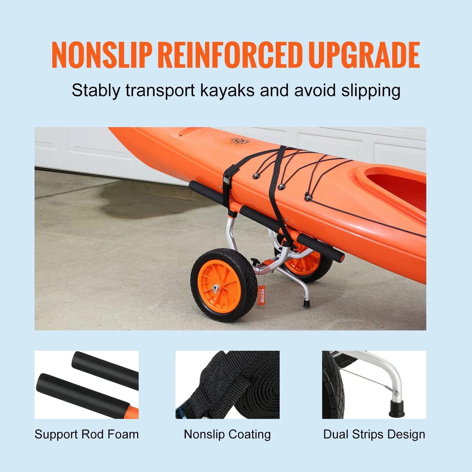 VEVOR Heavy Duty Kayak Cart Foldable Canoe Trolley Cart