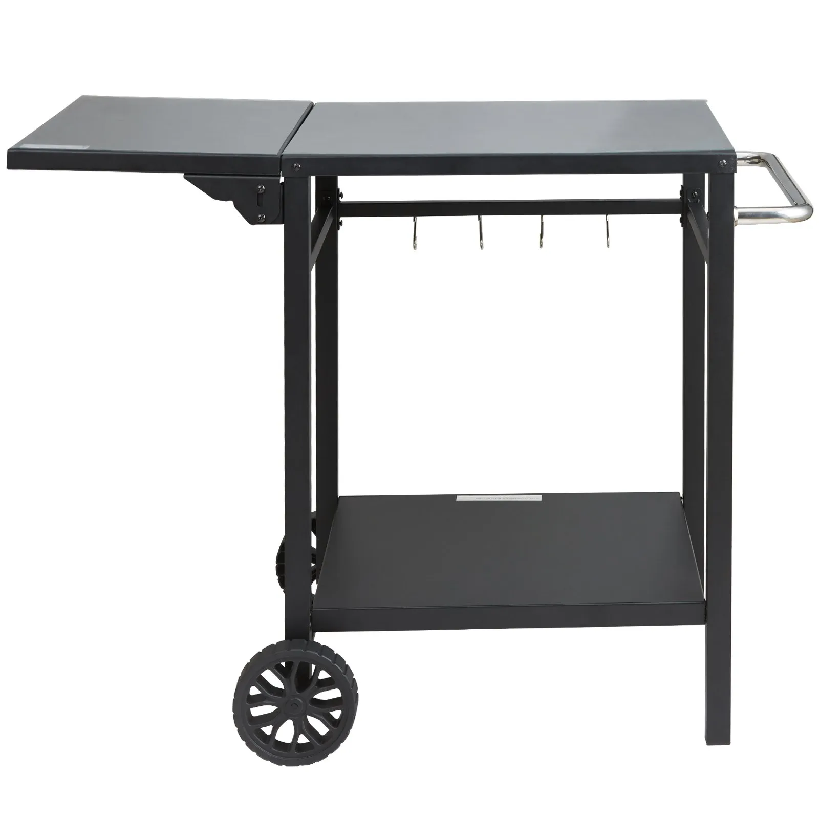 VEVOR Outdoor Grill Dining Cart with Double-Shelf | BBQ Movable Food Prep Table
