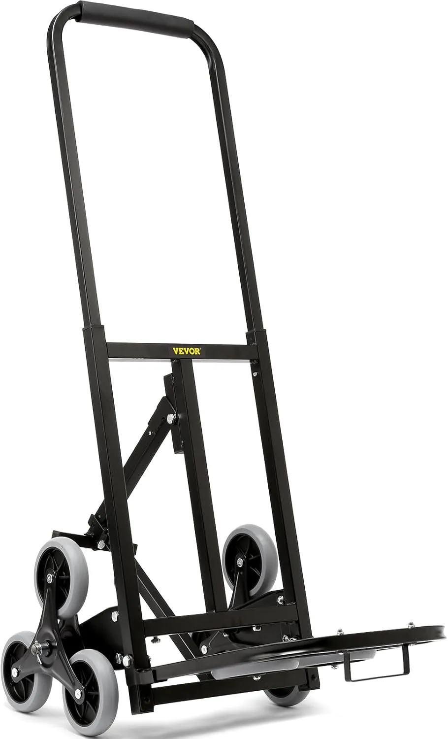 VEVOR Stair Climbing Hand Truck, Heavy-Duty Hand Cart Dolly 375 lbs Load Capacity, Foldable Stair Climber Hand Trucks with Adjustable Handle, All Terrain Cart for Stairs with 10 Wheels