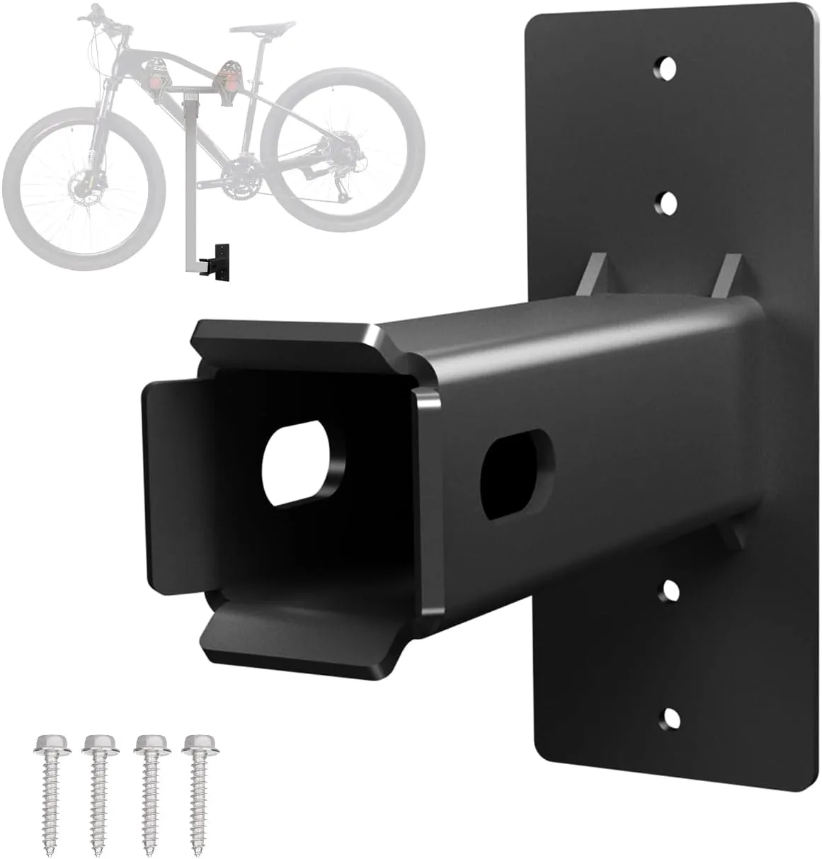 Wall Mount Bike Rack Hitch Cargo Carrier Bicycle Receiver Storage Store Hanging Garage Organizer Trailer Holder Accessories Bracket Heavy Duty Holds Max 300 Lbs Easy to Load Secure 2 inch