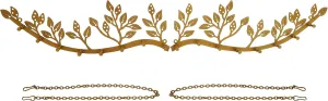 Wall Mounted Jewelry Necklace Holder Organizer with 8 Hooks and 43 Holes, Neatly Hanging Earring, Bracelet, and Keys - Rustic Gold Metal Tree Leaf Branch Wall Décor