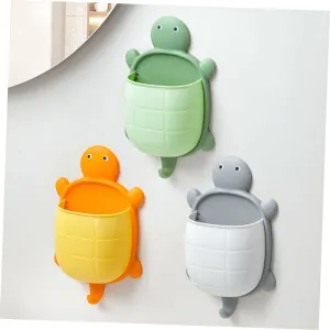 Wall-Mounted Turtle Ledge Hanging Storage Holder – Cosmetics Organizer Container (Random Color, 1 Piece))