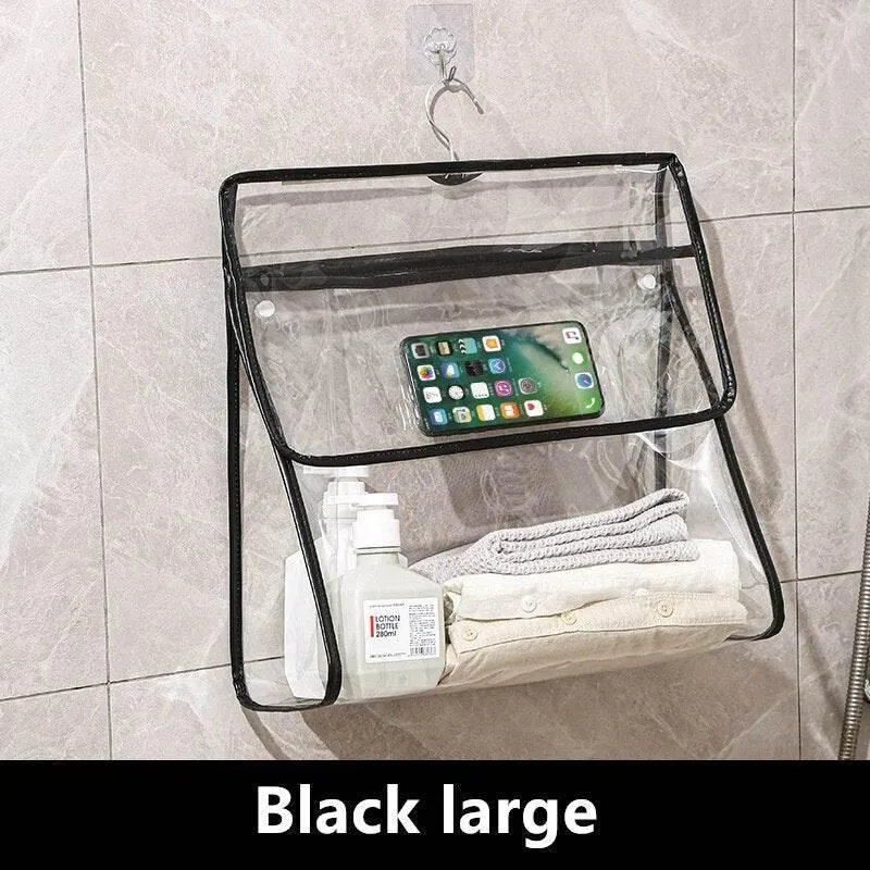 Waterproof Hanging Bathroom Organizer Bag - Transparent Storage Solution