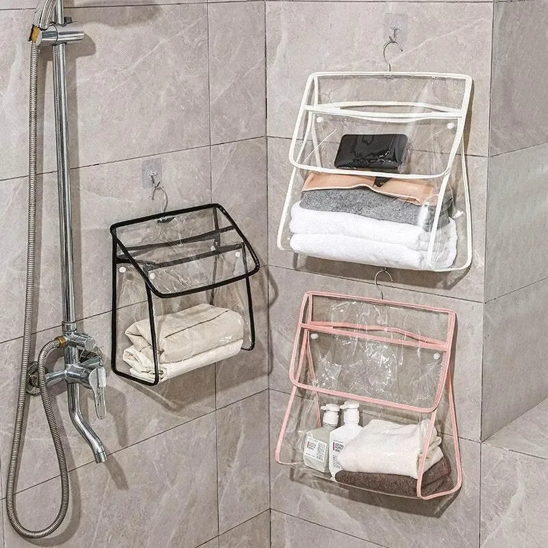Waterproof Hanging Bathroom Organizer Bag - Transparent Storage Solution
