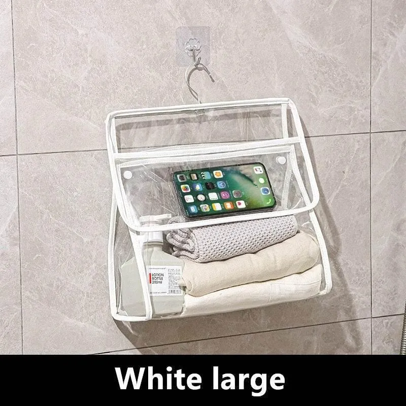 Waterproof Hanging Bathroom Organizer Bag - Transparent Storage Solution