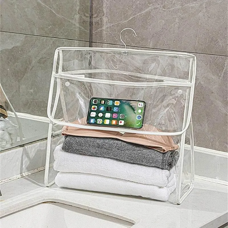 Waterproof Hanging Bathroom Organizer Bag - Transparent Storage Solution