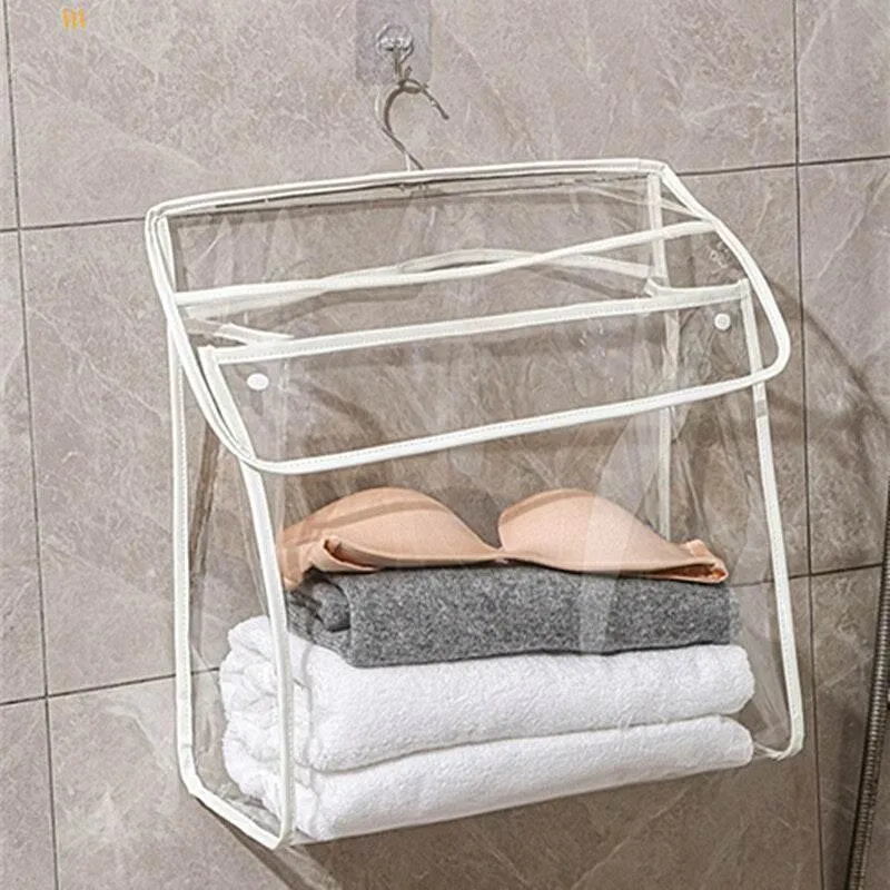 Waterproof Hanging Bathroom Organizer Bag - Transparent Storage Solution