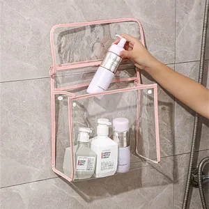 Waterproof Hanging Bathroom Organizer Bag - Transparent Storage Solution