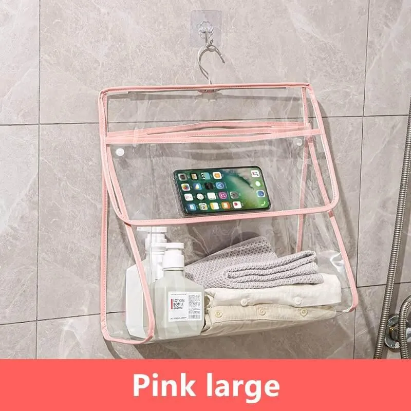 Waterproof Hanging Bathroom Organizer Bag - Transparent Storage Solution