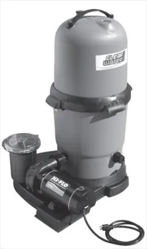 Waterway 520-5107-6S Clearwater II Above Ground Pool Cartridge Filter with 1 HP Pump