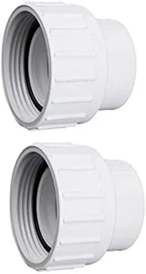 Waterway Plastics 2 Pack of 400-4060 Pump or Filter Unions w/Orings Part Number 400-4060-2B