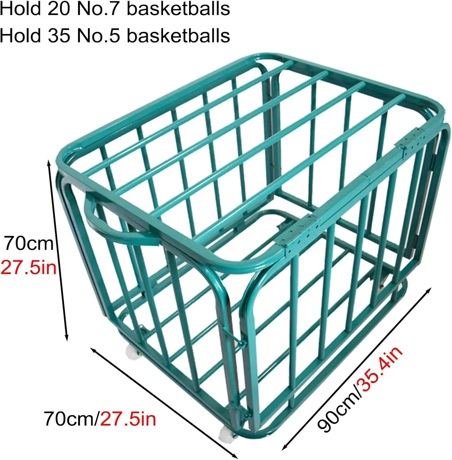 WDJBPSH Lockable Sports Ball Equipment Organizer, Foldable Volleyball Basketballs Footballs Storage Cage, Easy to Move