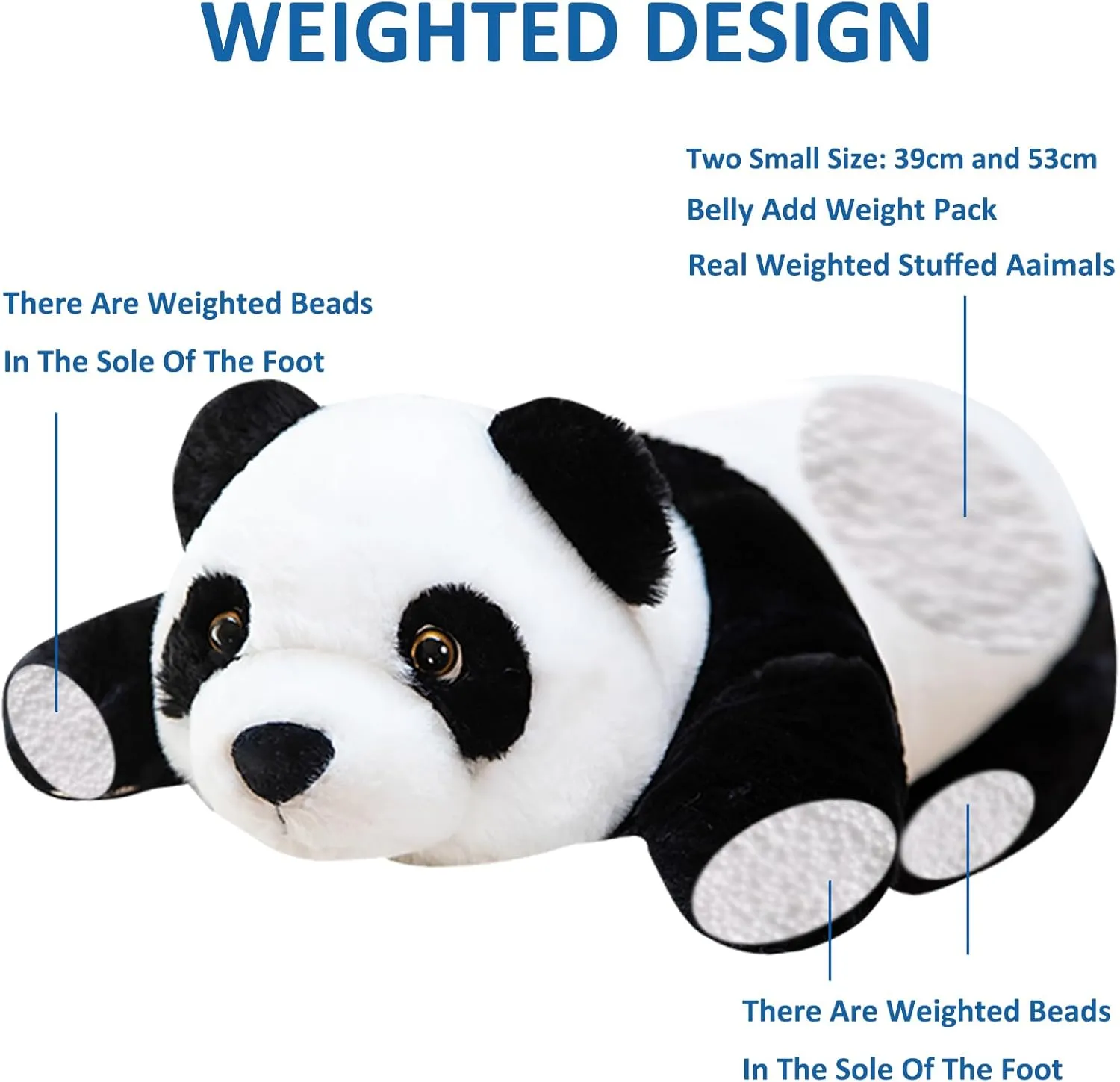 Weighted Stuffed Animals, 20.8" 1.76lbs Weighted Panda Plush Toy Cute Panda Weighted Plush Animals Pillow Gifts for Kids Adults