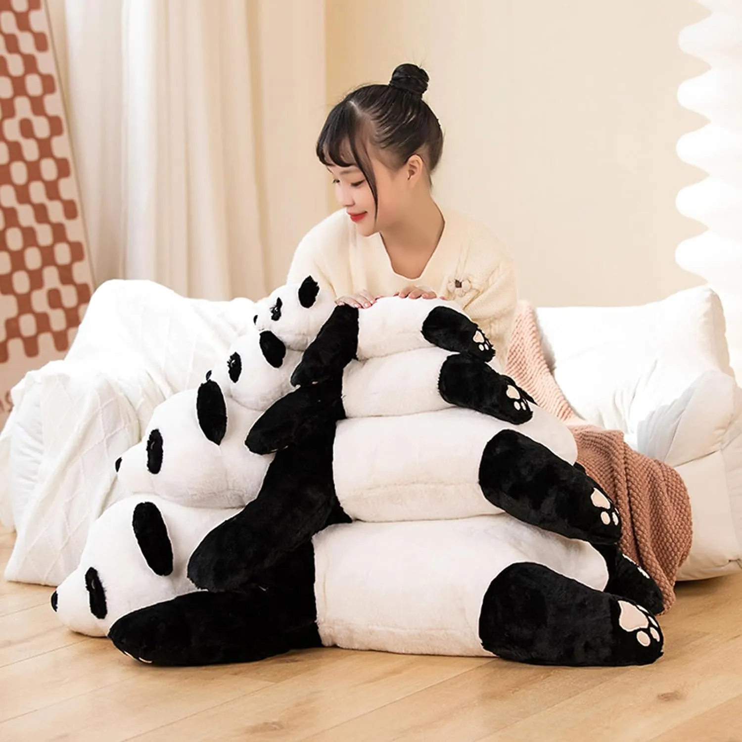 Weighted Stuffed Animals, 39.3" 2.86lbs Panda Plush Toy Cute Panda Weighted Plush Animals Pillow Gifts for Kids Adults Birthday, Valentine's Day