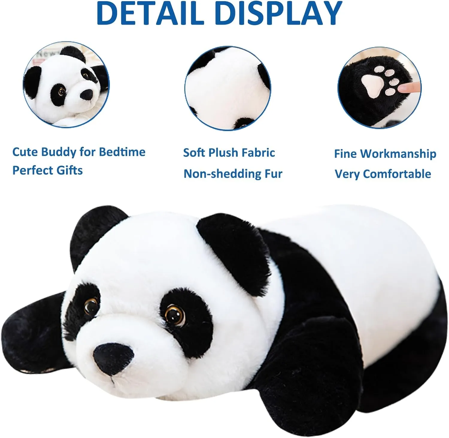 Weighted Stuffed Animals, 39.3" 2.86lbs Panda Plush Toy Cute Panda Weighted Plush Animals Pillow Gifts for Kids Adults Birthday, Valentine's Day