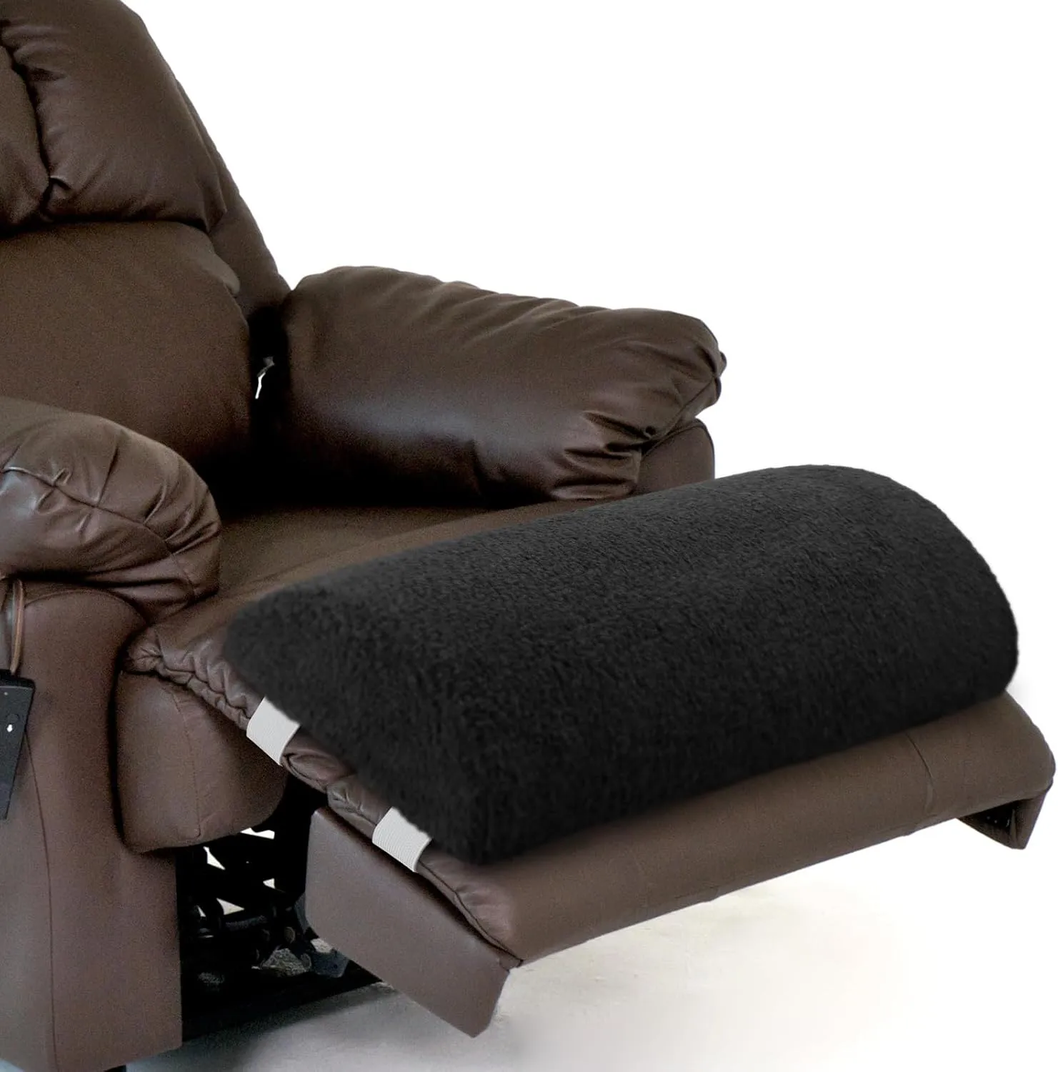 Wesiti Recliner Foot Pillow Cushion High Resilience Sherpa Memory Foam Bolster Sleeping Rest Multipurpose Half Roll Leg Pillow Suitable for Bed Chair Sofa Headrest Back Lumbar Leg Support(Black)