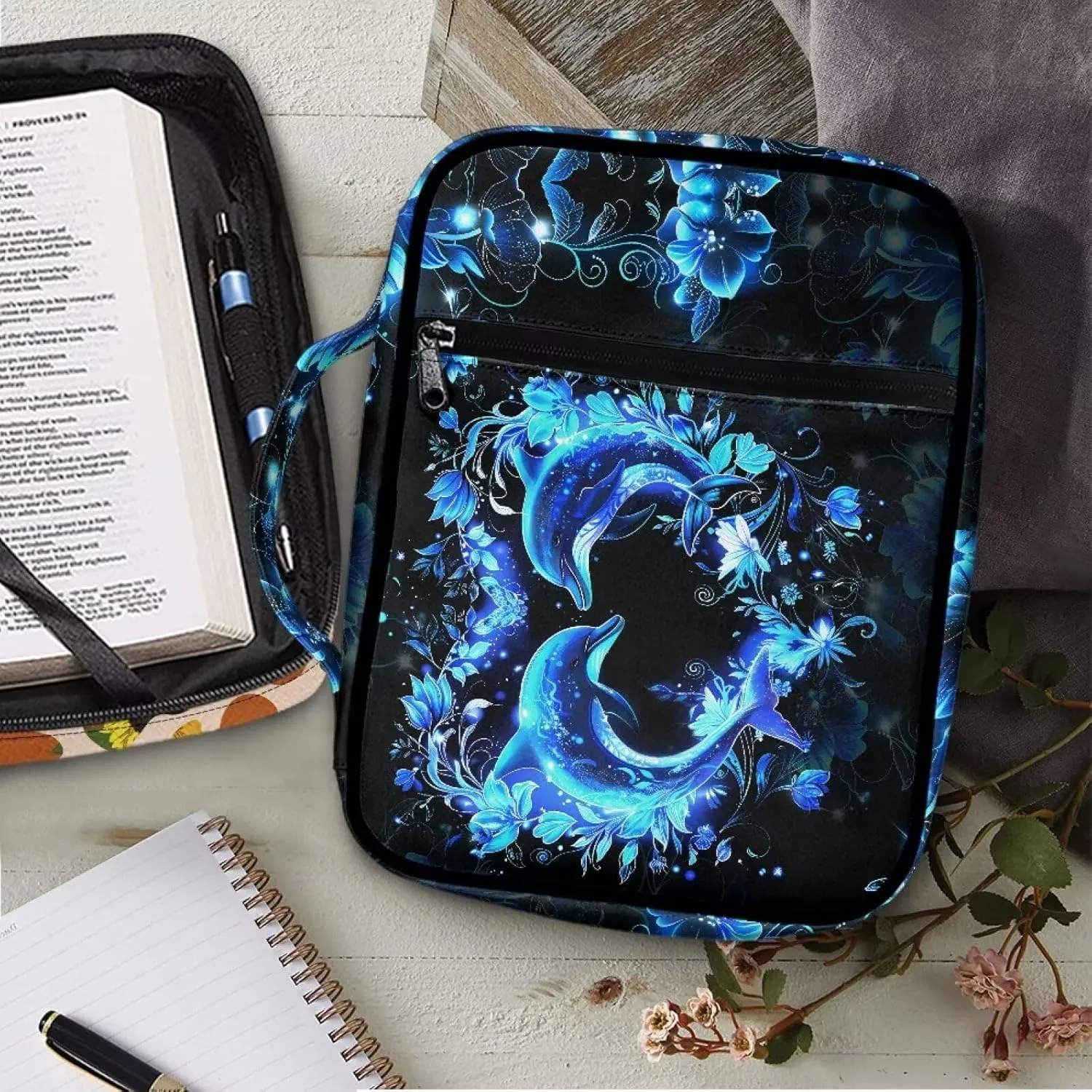 Western Bible Case Bible Covers for Women Men with Pockets Book Cover Protector Bible Accessories Kit