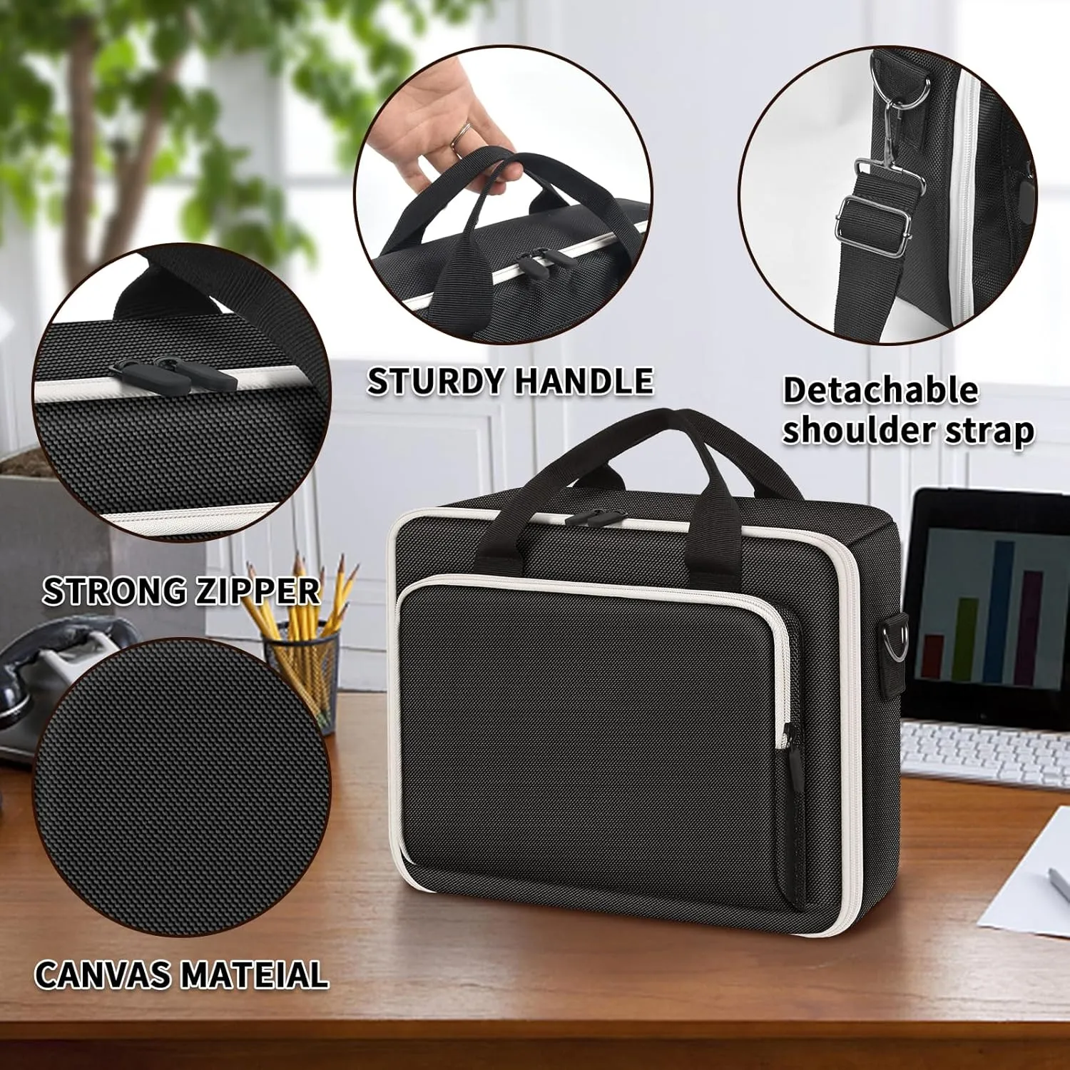 Wireless Mobile Printer Case Compatible with Canon PIXMA TR150/ iP110 Printers, Potable Travel Storage Bag Fit for Printer Charger, Ink Cartridges, Batteries and Accessories (Box Only) -Black
