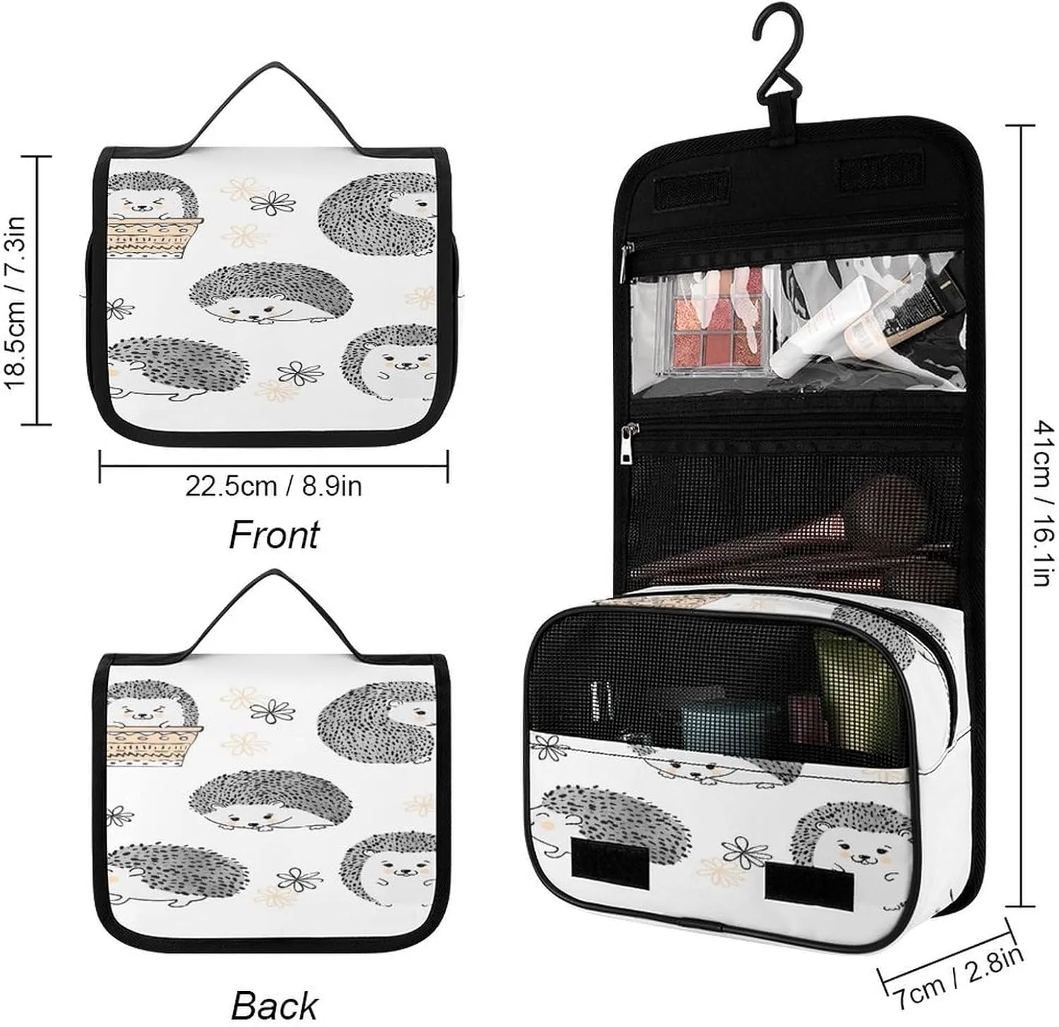 Women Hanging Toiletry Wash bag, Travel Cosmetic Storage Case Organizer