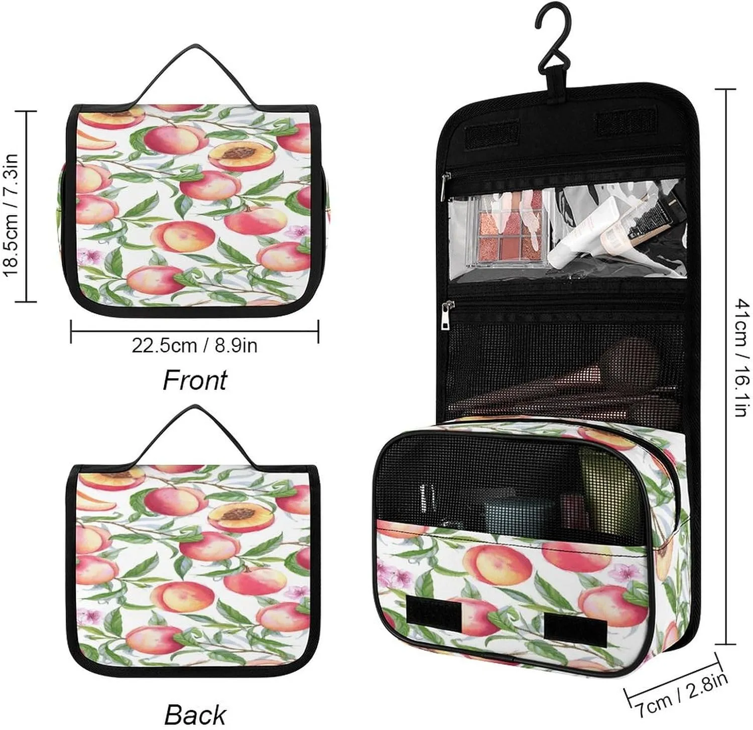 Women Hanging Toiletry Wash bag, Travel Cosmetic Storage Case Organizer