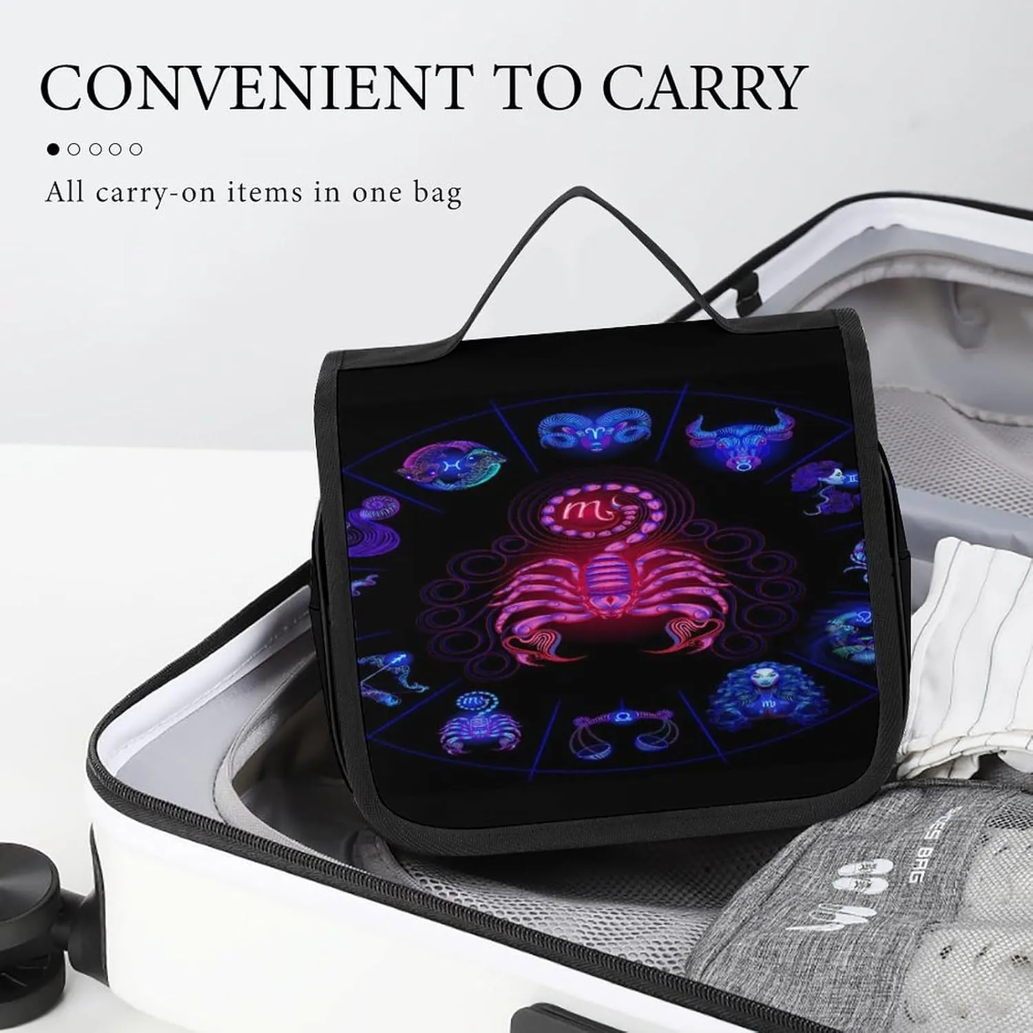 Women Hanging Toiletry Wash bag, Travel Cosmetic Storage Case Organizer