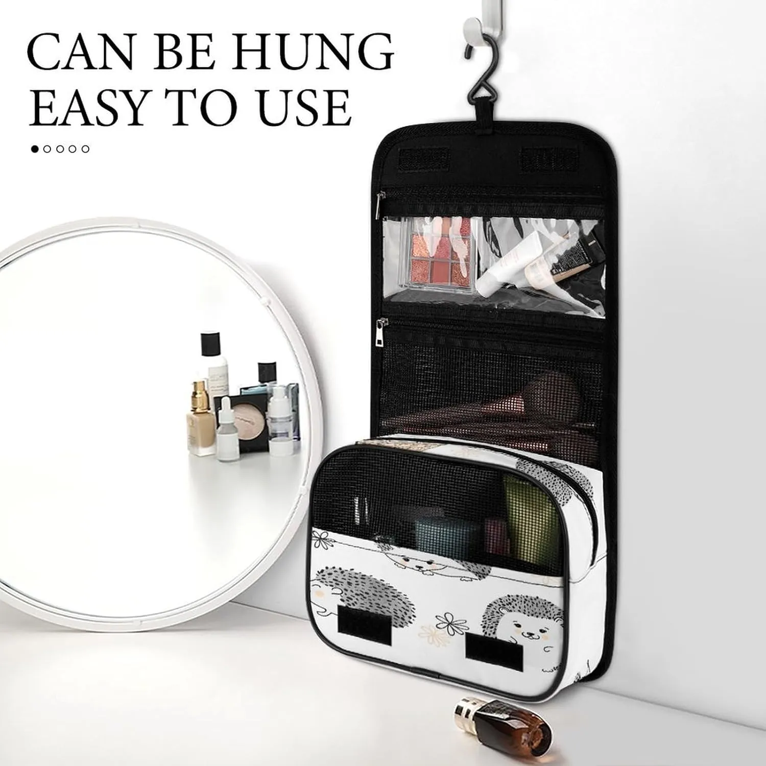 Women Hanging Toiletry Wash bag, Travel Cosmetic Storage Case Organizer