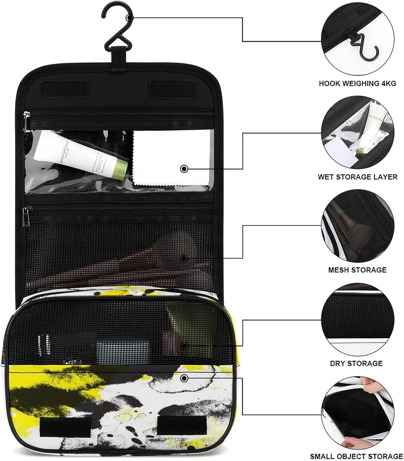 Women Hanging Toiletry Wash bag, Travel Cosmetic Storage Case Organizer