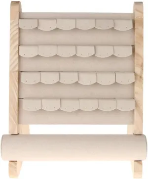 Wood Earring Display Stand Jewelry Holder Showcase Storage Tray Velvet Earrings Organizer for Home Decoration Wooden Bracelet Watch Necklace Store Shelf Counter Hanging Packging