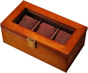 Wood Watch Display Box Organizer Black Watch Wooden Case Fashion Watch Storage Packaging Gift Boxes Jewelry Case (Color : A Size : 16x15x23cm)
