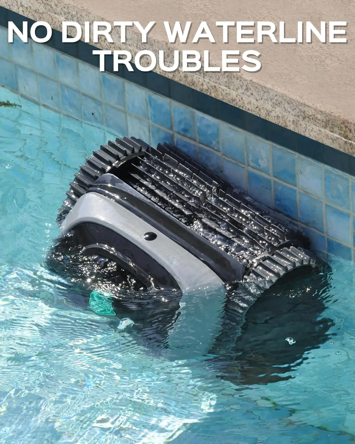 WYBOT C1 Robotic Pool Vacuum for Inground Pools, 150min Runtime Cordless Pool Cleaner up to 1,614Sq.ft, Wall & Waterline Cleaning, 4-in-1 Smart Navigation, App Support