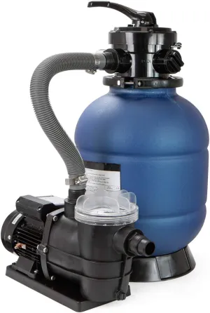 XtremepowerUS High-Flo Sand Filter Pump System 12" Filter Tank 10,000 Gallons for Above Ground Pool 3/4HP Pool Pump 2400GPH Flow