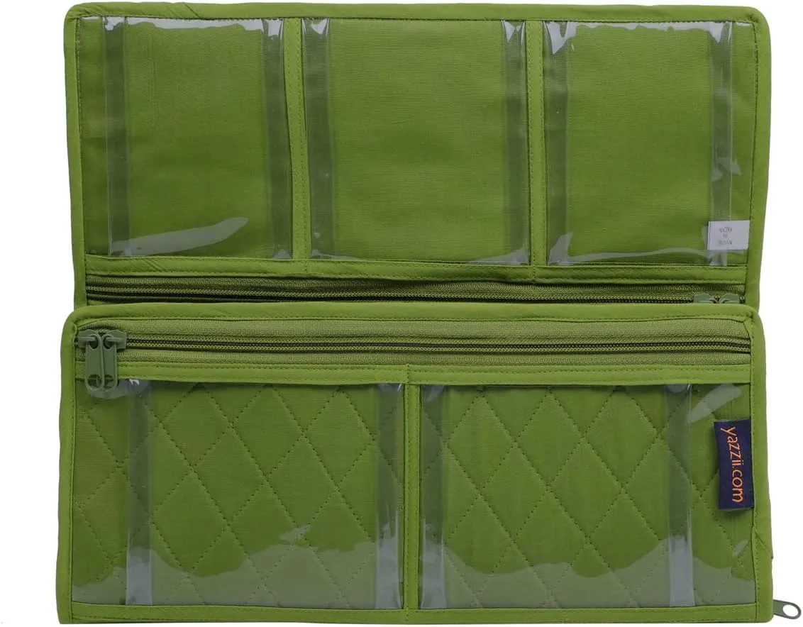 Yazzii Sewing Machine Feet Organizer Bag - Sewing Supply Organizer - Sewing Accessories Organizer with Pockets Green