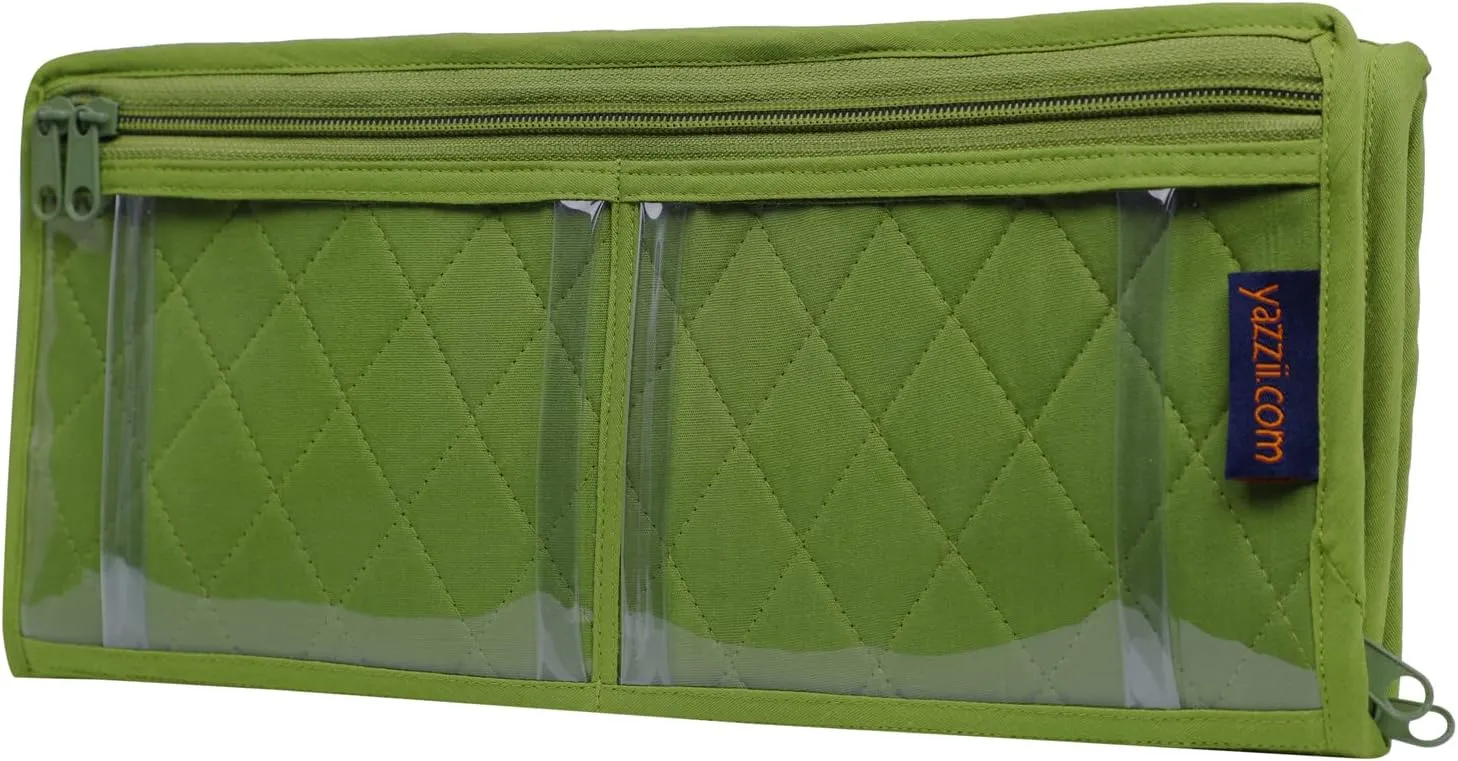 Yazzii Sewing Machine Feet Organizer Bag - Sewing Supply Organizer - Sewing Accessories Organizer with Pockets Green