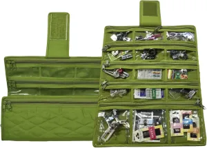Yazzii Sewing Machine Feet Organizer Bag - Sewing Supply Organizer - Sewing Accessories Organizer with Pockets Green
