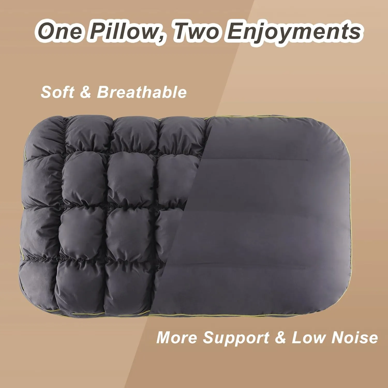 YOUR MOON Fluffy Support Bed Pillow Standard Size Set of 2, Super Soft Premium Down-Alternative Filling for Sleeping, Luxury Hotel Quality Bed Pillows for Side Sleeper (Gray)