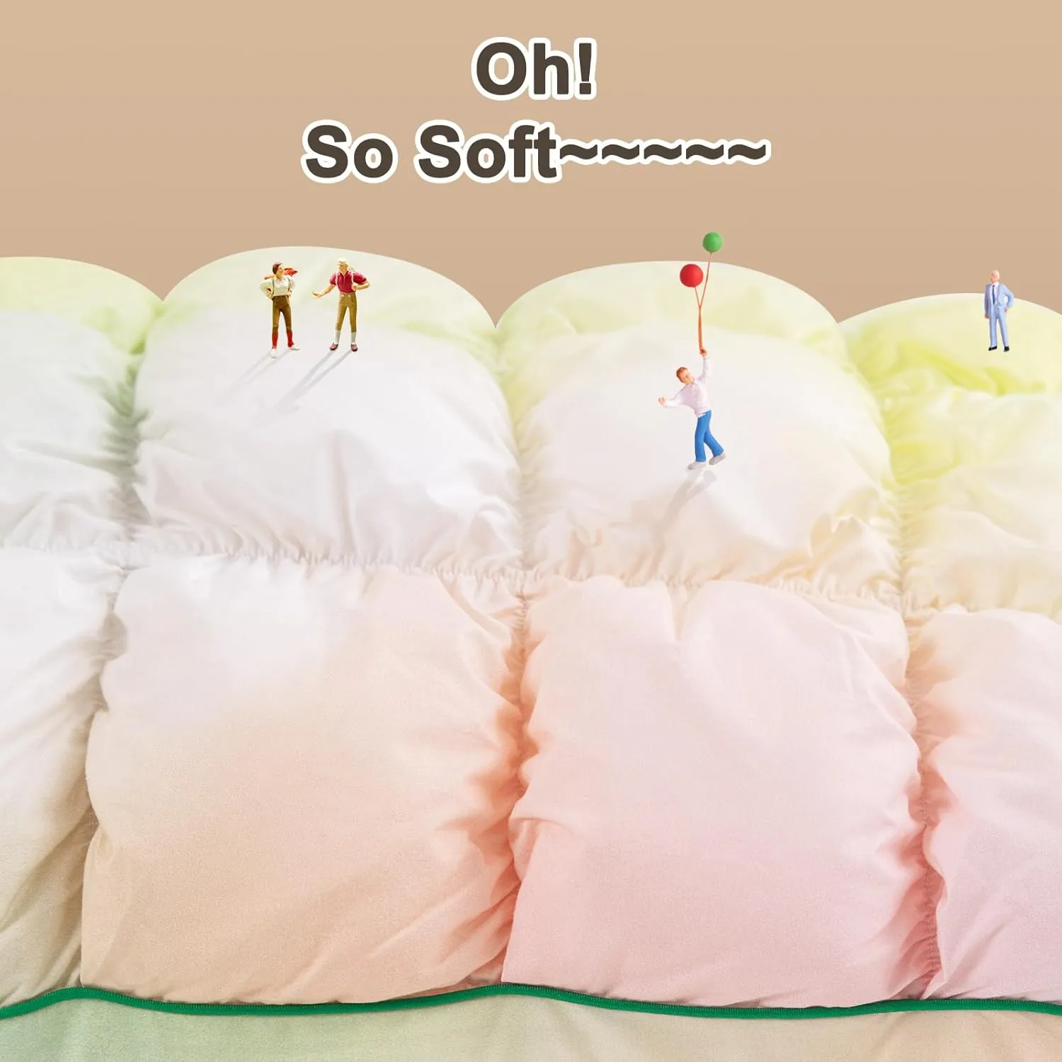 YOUR MOON Fluffy Support Bed Pillow Standard Size, Super Soft Premium Down-Alternative Filling for Sleeping, Luxury Hotel Quality Bed Pillows for Side Sleeper (Rainbow)
