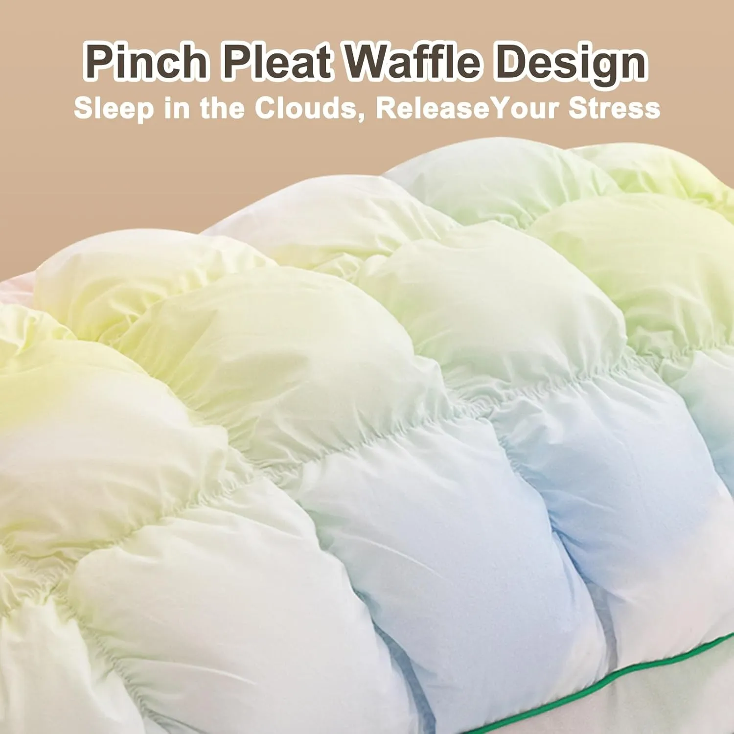 YOUR MOON Fluffy Support Bed Pillow Standard Size, Super Soft Premium Down-Alternative Filling for Sleeping, Luxury Hotel Quality Bed Pillows for Side Sleeper (Rainbow)